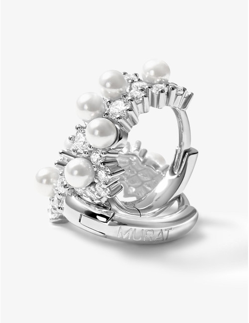 Boucles d'oreilles Écume argent