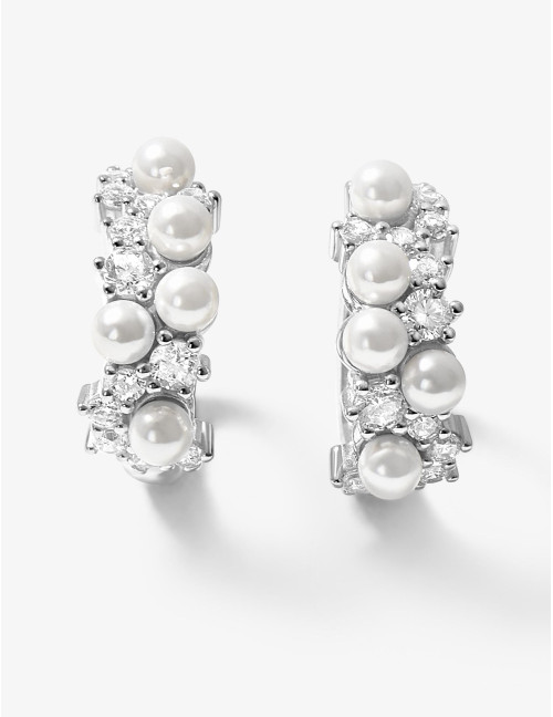 Boucles d'oreilles Écume argent