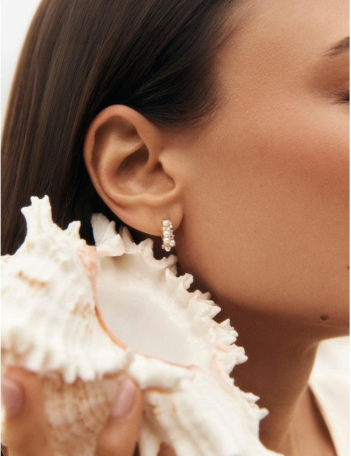 Boucles d'oreilles Écume dorées
