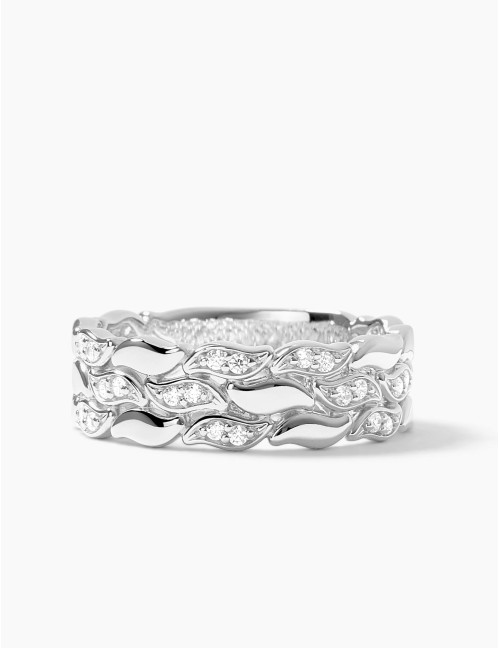 Bague La Marée Triple Alterné argent