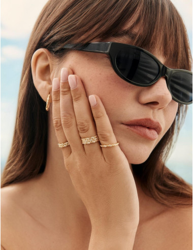 Bague La Marée Double dorée