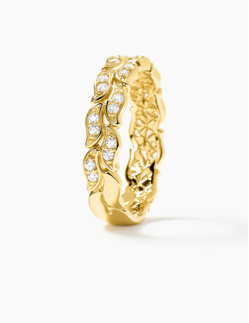 Bague La Marée Double dorée
