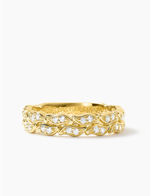 Bague La Marée Double dorée