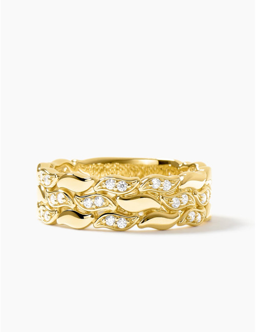 Bague La Marée Triple Alterné dorée