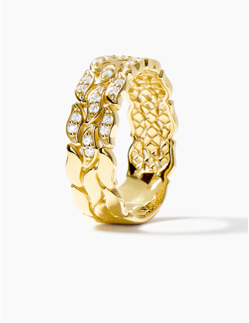 Bague La Marée Triple dorée
