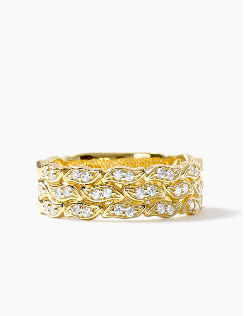Bague La Marée Triple dorée