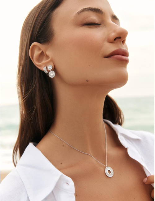 Boucles d'oreilles Plein Soleil Duo argent