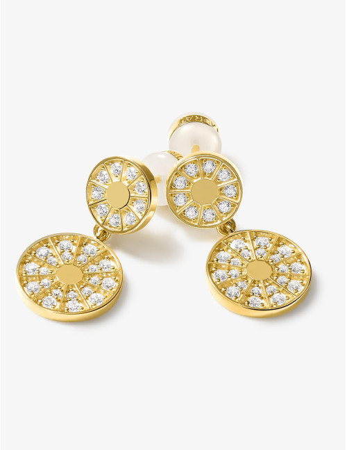 Boucles d'oreilles Plein Soleil Duo dorées