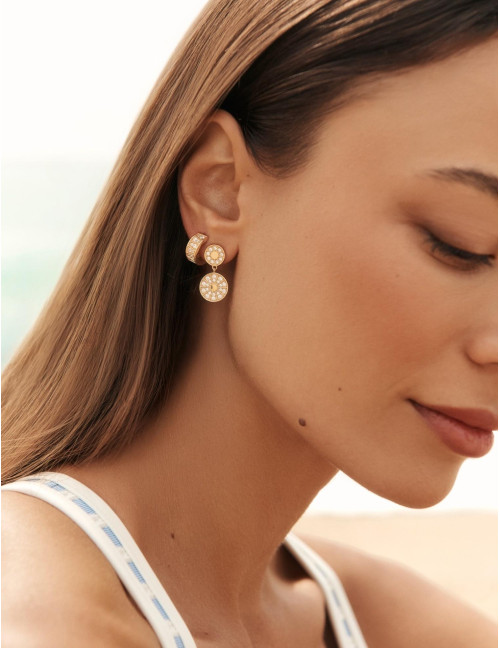 Boucles d'oreilles Plein Soleil Duo dorées