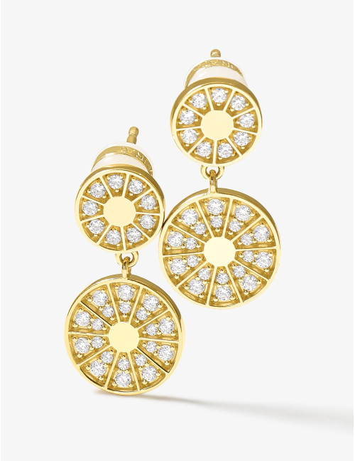 Boucles d'oreilles Plein Soleil Duo dorées