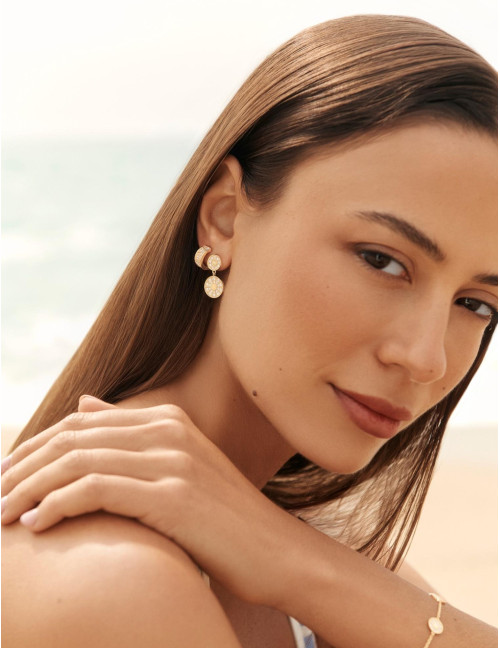 Boucles d'oreilles Plein Soleil Duo dorées