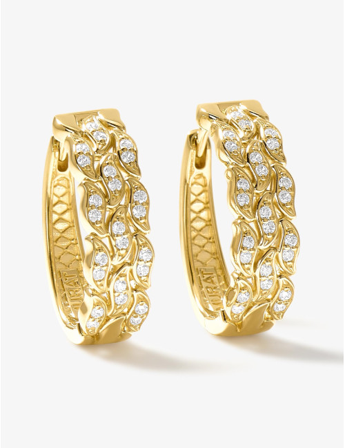 Boucles d'oreilles La Marée double dorées