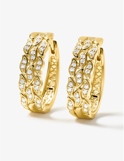 Boucles d'oreilles La Marée double dorées