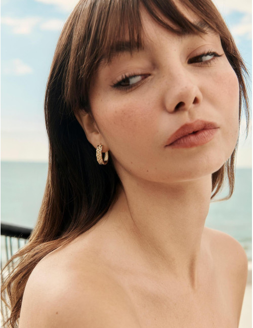 Boucles d'oreilles La Marée double dorées