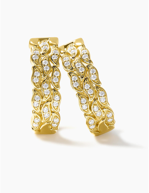 Boucles d'oreilles La Marée double dorées