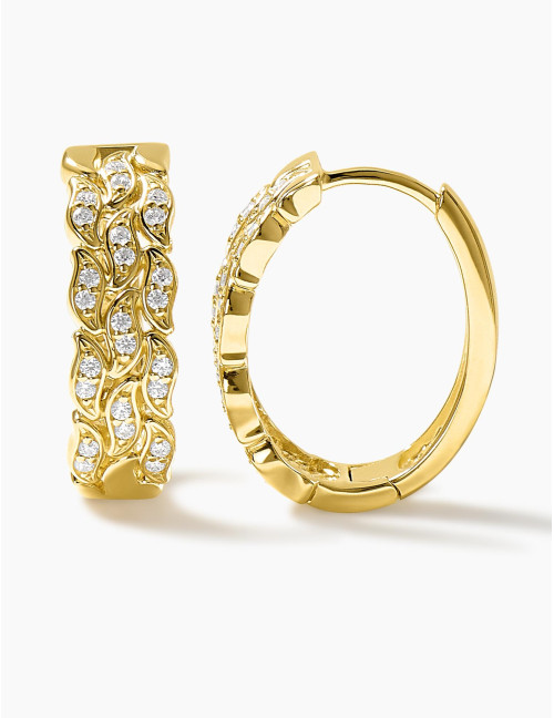 Boucles d'oreilles La Marée double dorées