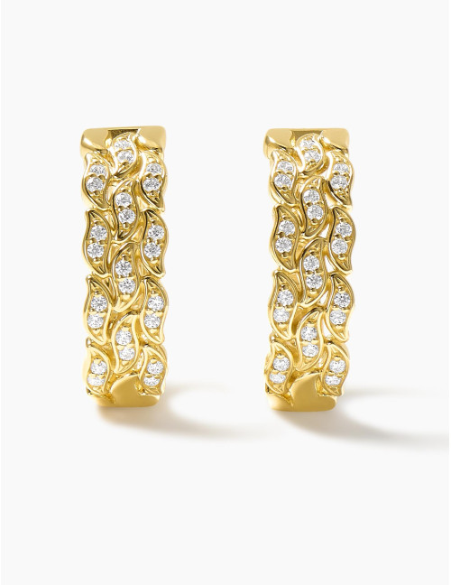 Boucles d'oreilles La Marée double dorées
