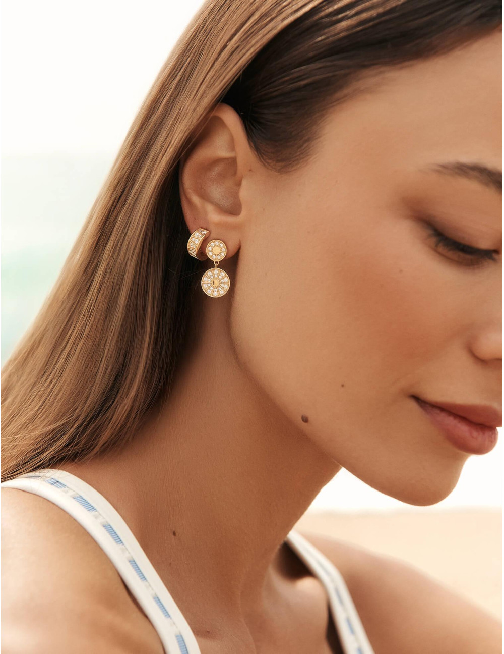 Boucles d'oreilles Plein Soleil dorées