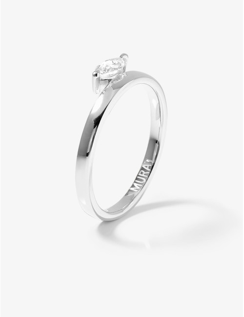 Bague Dauphine Suspendue argent