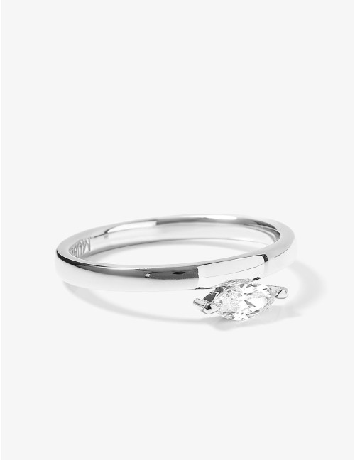 Bague Dauphine Suspendue argent