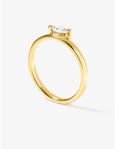 Bague Dauphine Suspendue dorée