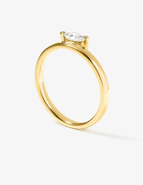 Bague Dauphine Suspendue dorée
