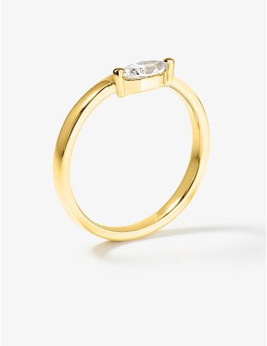 Bague Dauphine Suspendue dorée