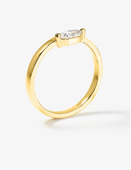 Bague Dauphine Suspendue dorée