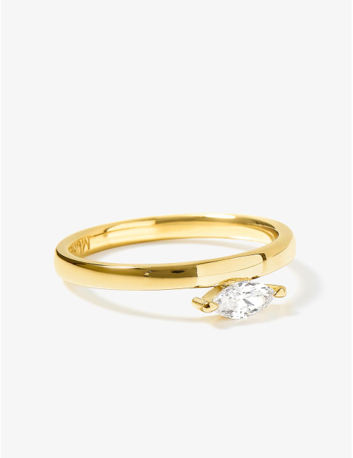 Bague Dauphine Suspendue dorée