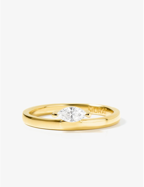 Bague Dauphine Suspendue dorée