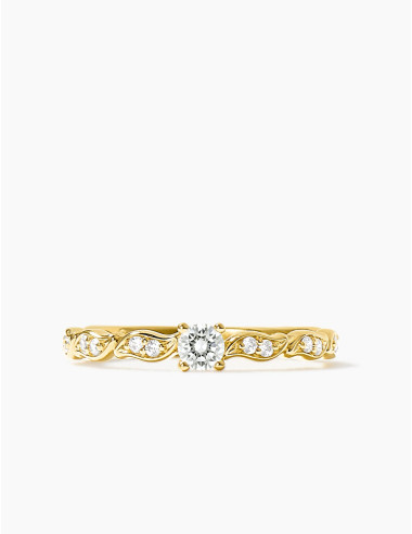 Bague La Marée Solitaire dorée