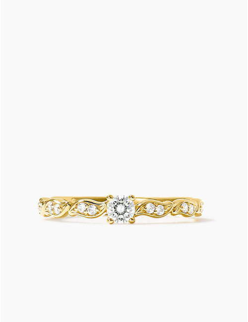 Bague La Marée Solitaire dorée
