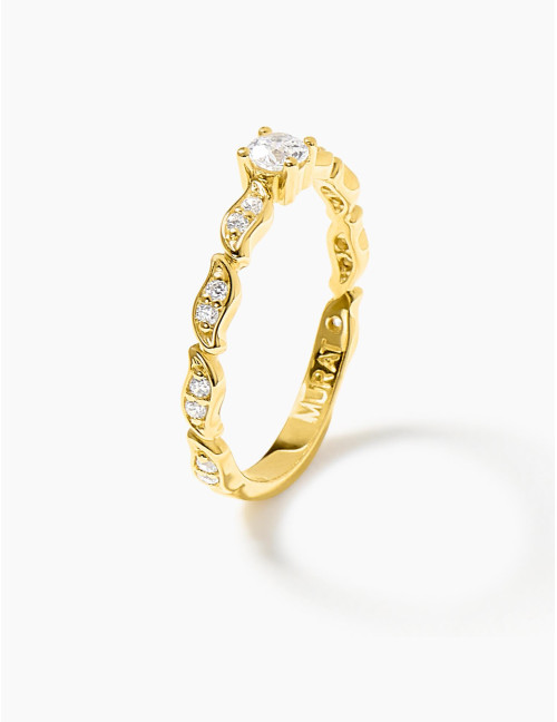Bague La Marée Solitaire dorée